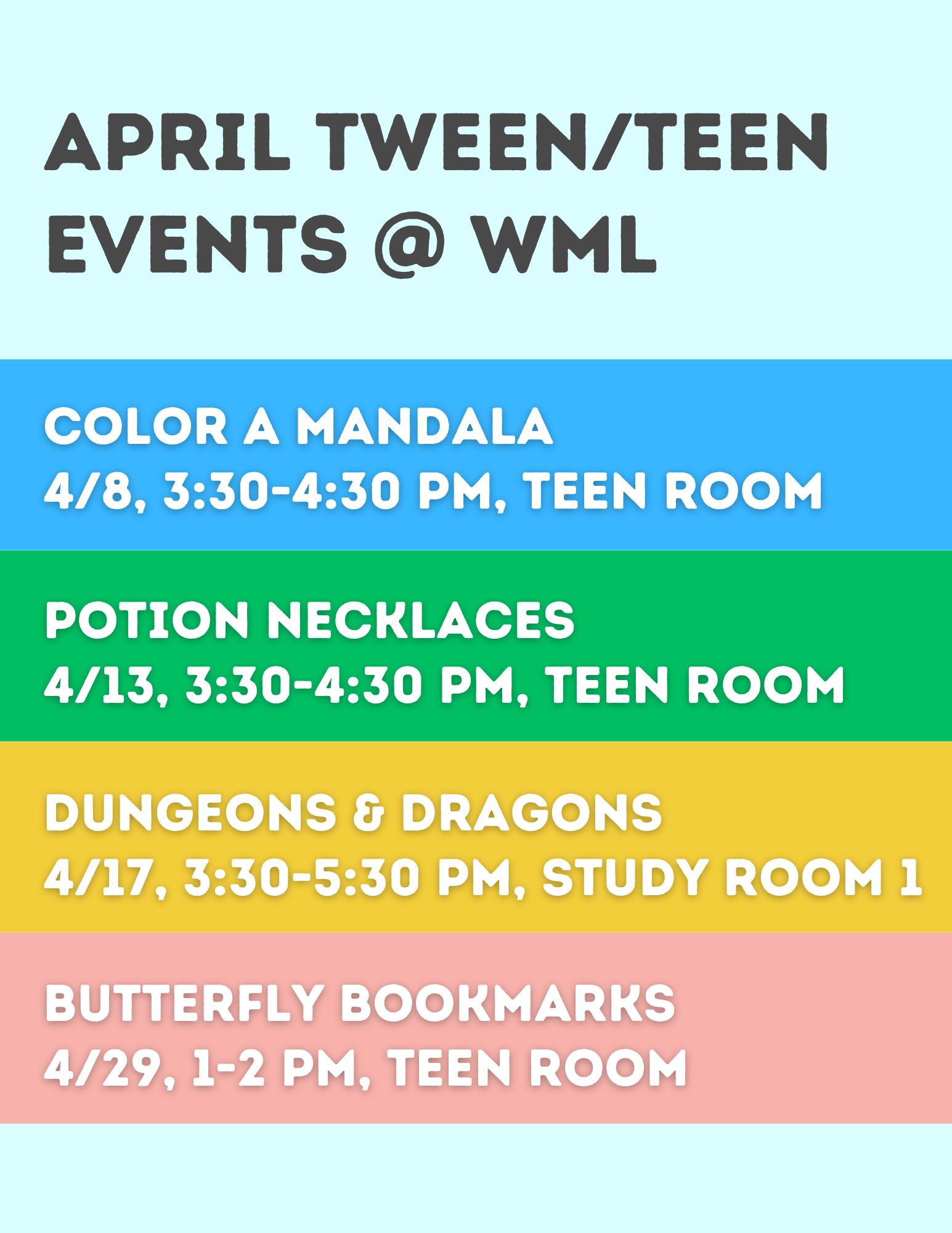 April Teen Events (1)